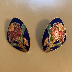 Floral Cloisonné Earrings